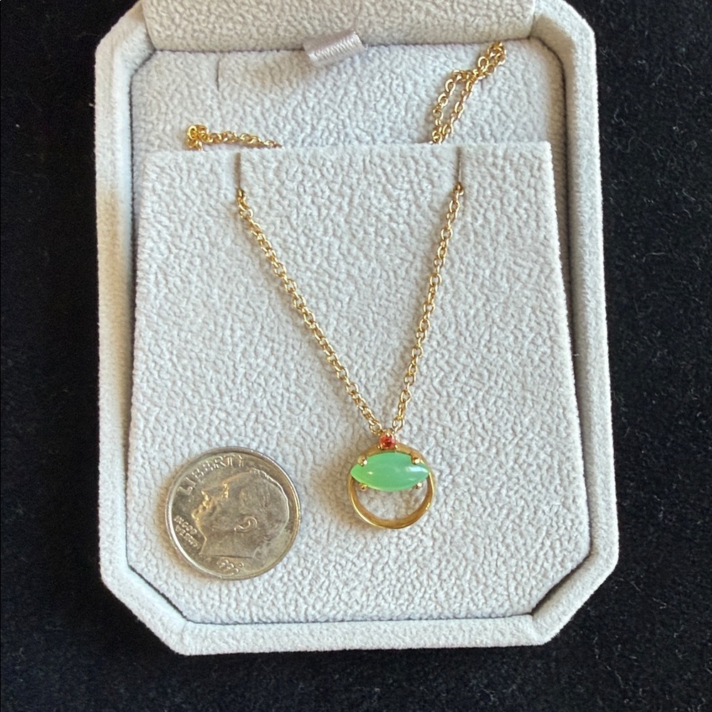 Ippolita 18k Gold Necklace with Green Crysoprase